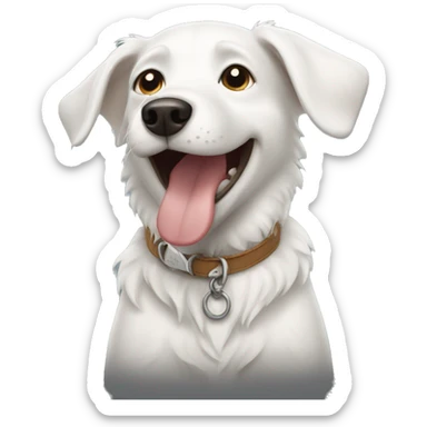 white dog happy sticker