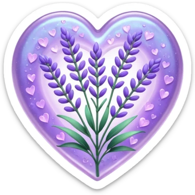 create a holographic lavender plant that wraps around a lavender colored heart sticker