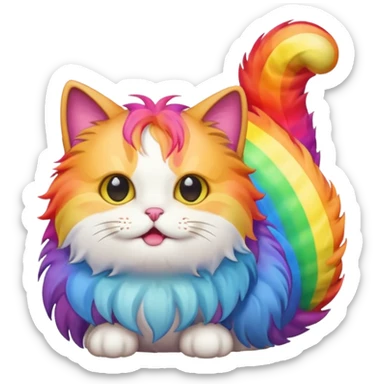 Cat farting rainbows sticker
