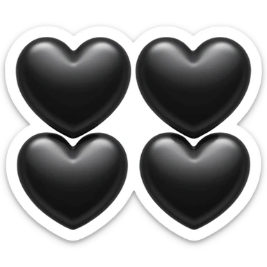 İki siyah kalp Birleşik sticker