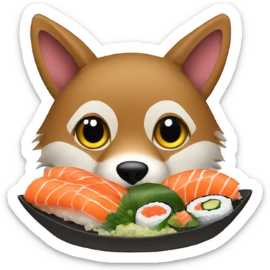 coyotes eating sushi sticker