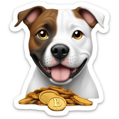 Staffie with a penny  sticker