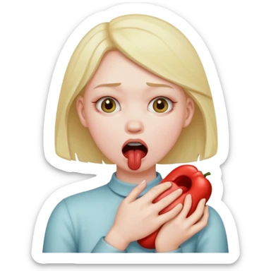 A girl choking herself sticker