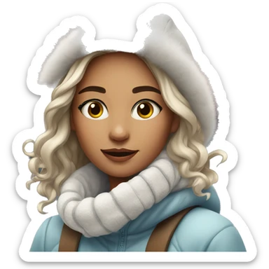 beautiful girl on a winter vibe sticker