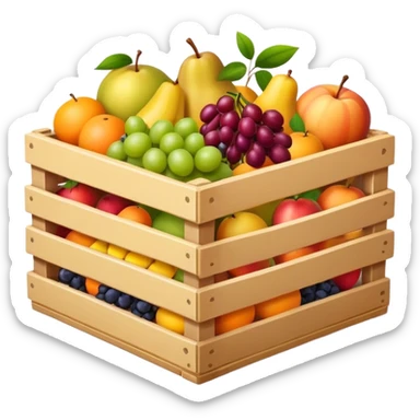A crate of different fruites sticker