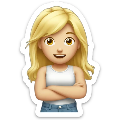 blond girl farting sticker