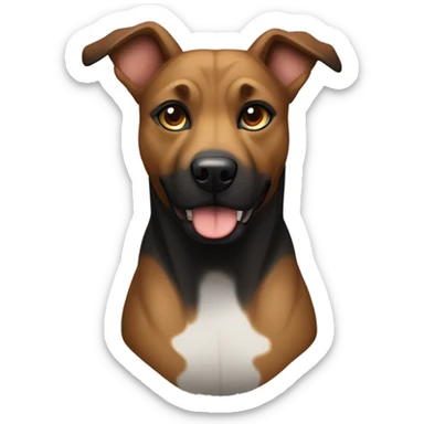 Black American staffer terrier mixed with a Dutch shepherd mix with pit bull dog sticker