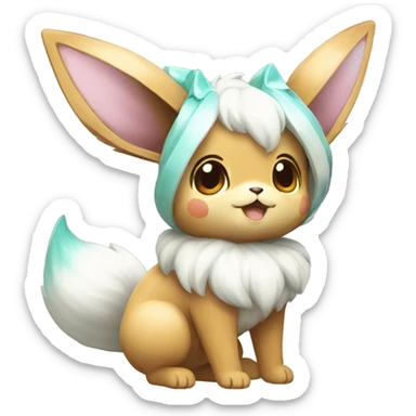 Kawaii Shiny Pastel Eevee Full Body sticker