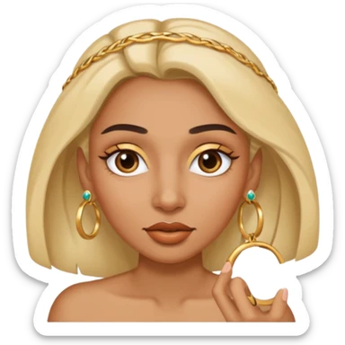 A woman with a RING on the eyebrow and ring on the lower lip. sticker