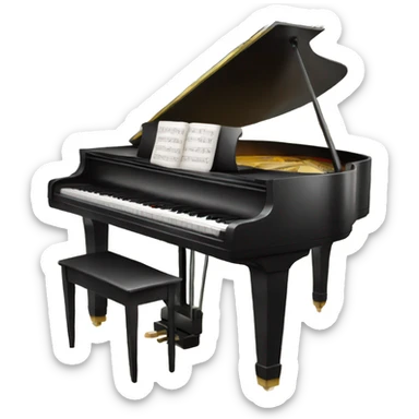 Realistic isolated piano wheet music pages. sticker
