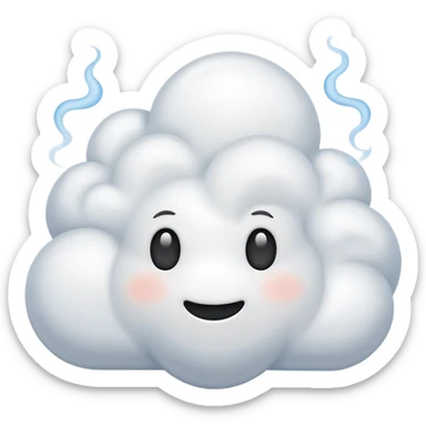 whimsical smoke effect emoji, Disney cartoon style, puffy, swirling sticker
