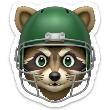 american football player raccoon green sticker