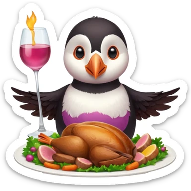 pink puffin roast dinner sticker