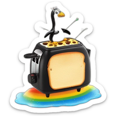 The polka-dotted toaster serenaded the dancing penguins with invisible bagpipes while a rainbow-colored giraffe tap-danced on a cloud made of Jello sticker