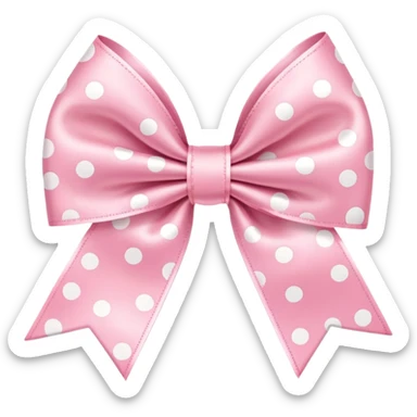 cute pastel pink bow with polka dots sticker
