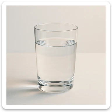 photo realistic transparent glass of water on a light background sticker