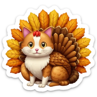 Thanksgiving turkey cat sticker