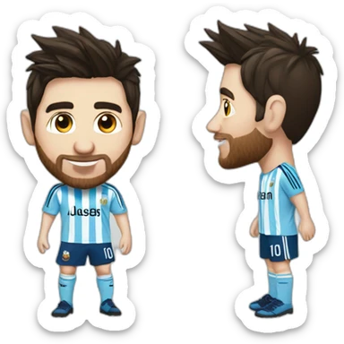messi with argentinian tshirt sticker