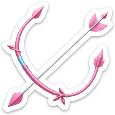 Pink cupids bow and arrow sticker