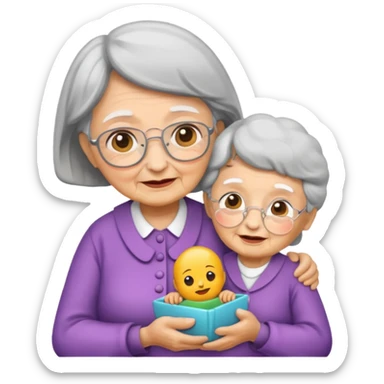 Grandma holding ba y sticker