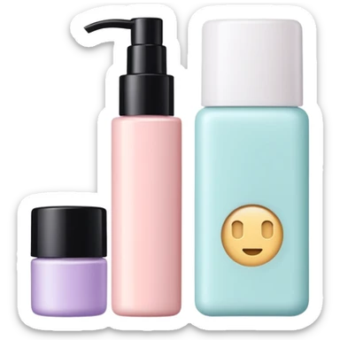 Productos de skincare aesthetic y maquillaje sticker