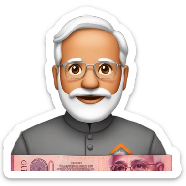 modi on Indian currency sticker