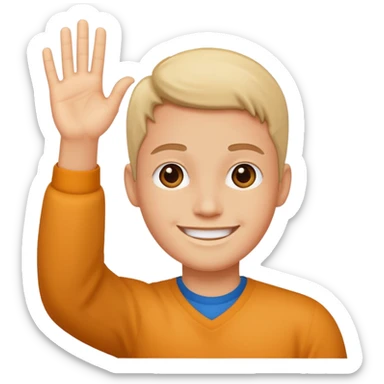 teaming face with hand up sticker