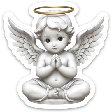 baby angel statue with wings  sticker