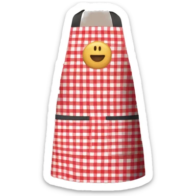 Red and white gingham apron sticker
