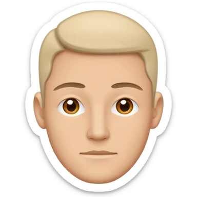 Minimalistic flat vector icon, iOS style, thin black outline on white background. Character guy made in the style of the default avatar. sticker