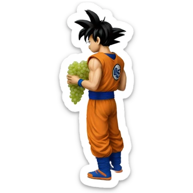 Goku taking grapes from the refrigerator sticker