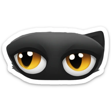 black cat one eye sticker