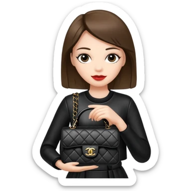 Girl holding Chanel bag sticker