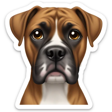 Boxer dog with brindle fur waits at the end of the rainbow bridge sticker