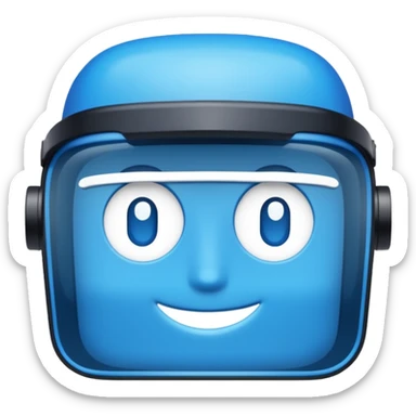 a blue rectangle with the text "visor" written on it sticker