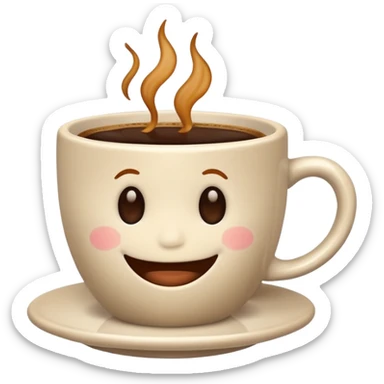 a cute cup of coffee with a smile, without the plate sticker