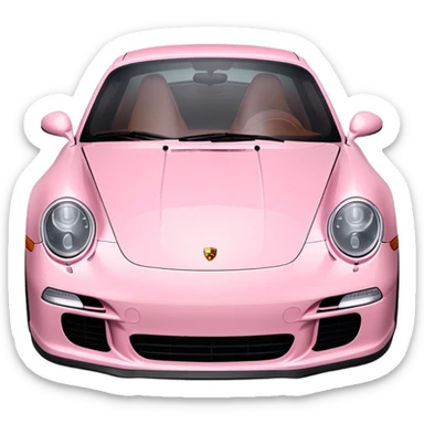 soft pink porsche 911 sticker