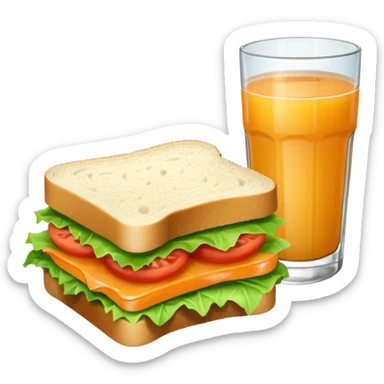 sandwiche and juice sticker