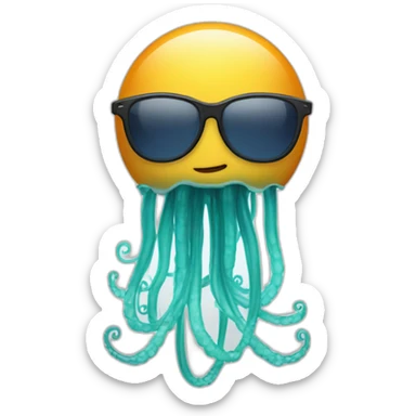 meduse qui chante avec des lunettes de soleil sticker
