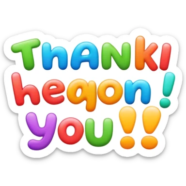 Cute words saying “thank you” sticker