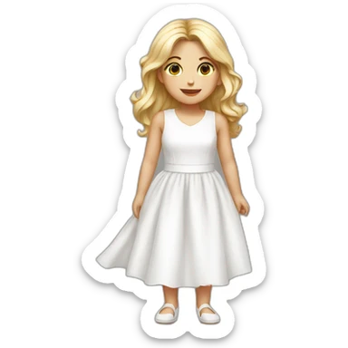 Red stained white dresses girl sticker