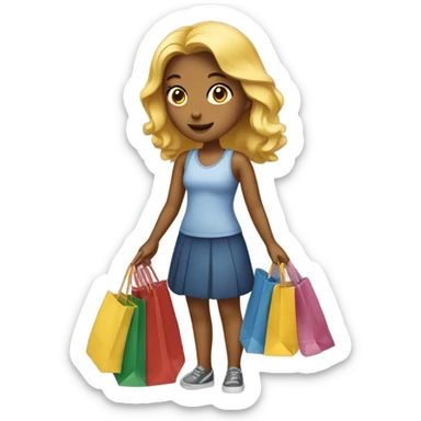  Girl holding shopping bags  sticker