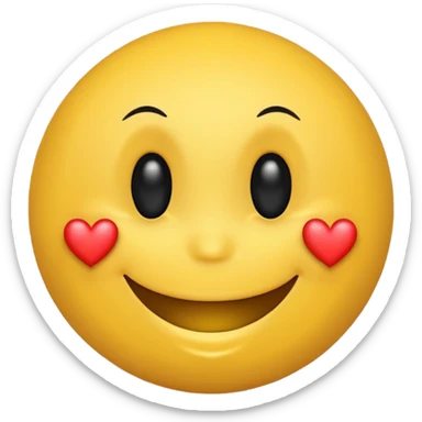 Smiley qui sourit avec des cœur noir sticker