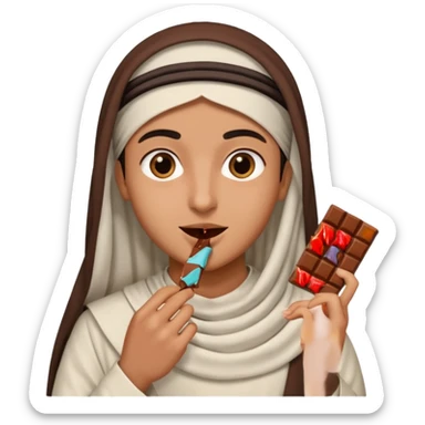 an Arab eats chocolate sticker
