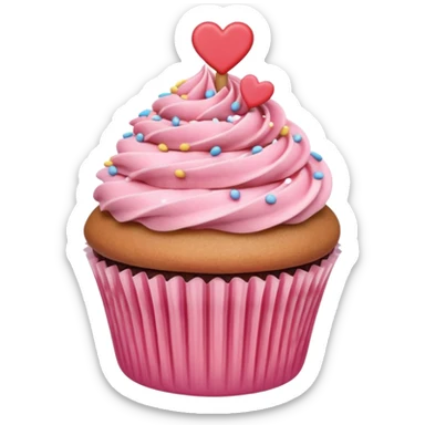 Valentine’s Day themed cupcake with sprinkles sticker