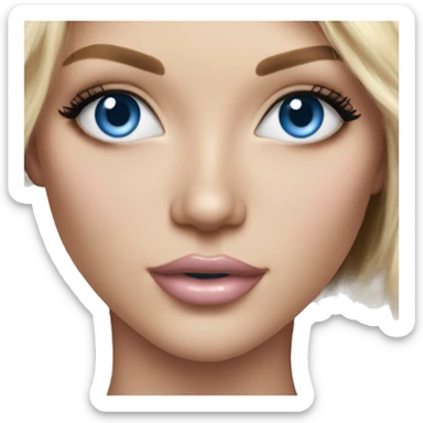 Realistic victoria secret model blonde blue eyes  sticker