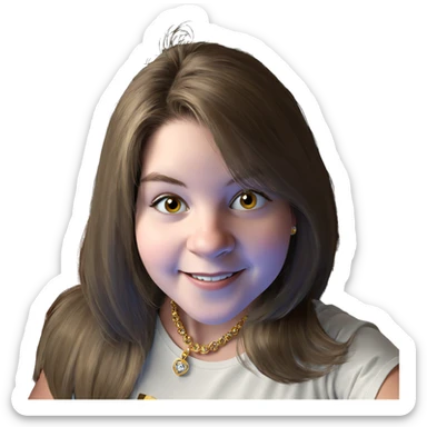 smiling girl with jewelry sticker