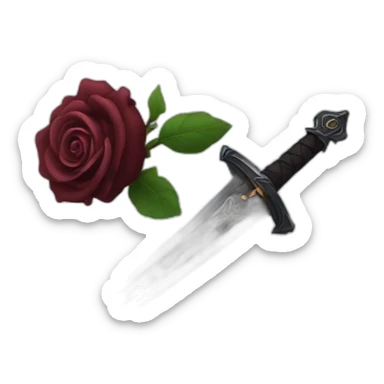Magic black rose and sword sticker