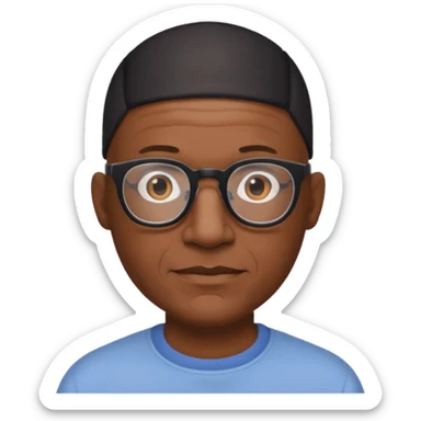 Mature Bald Black male with glasses clean shaven sticker