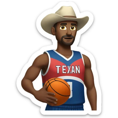 Texan man gun in wearing a basketball jersey sticker